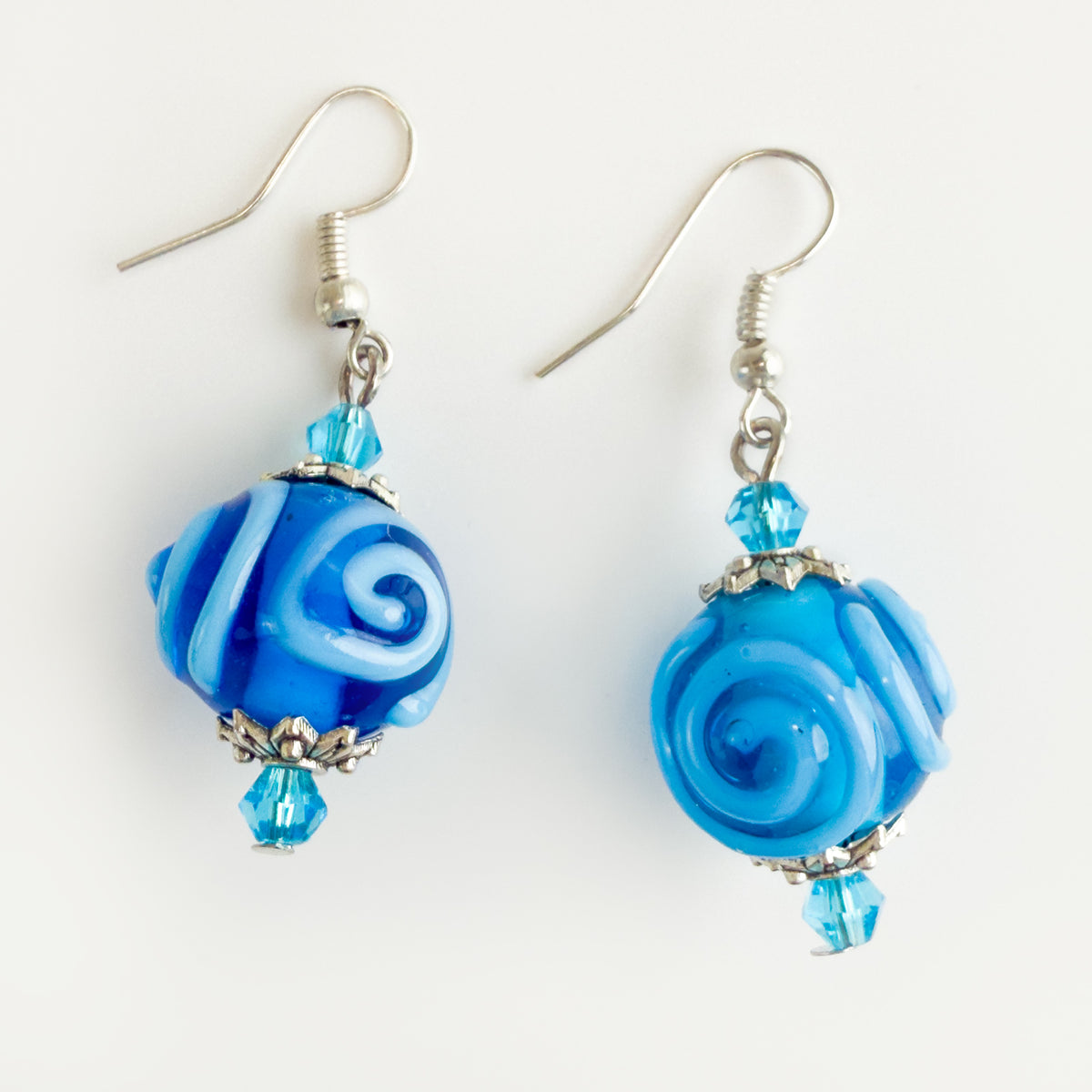Blue Beaded Bracelet / Earrings, Murano Glass