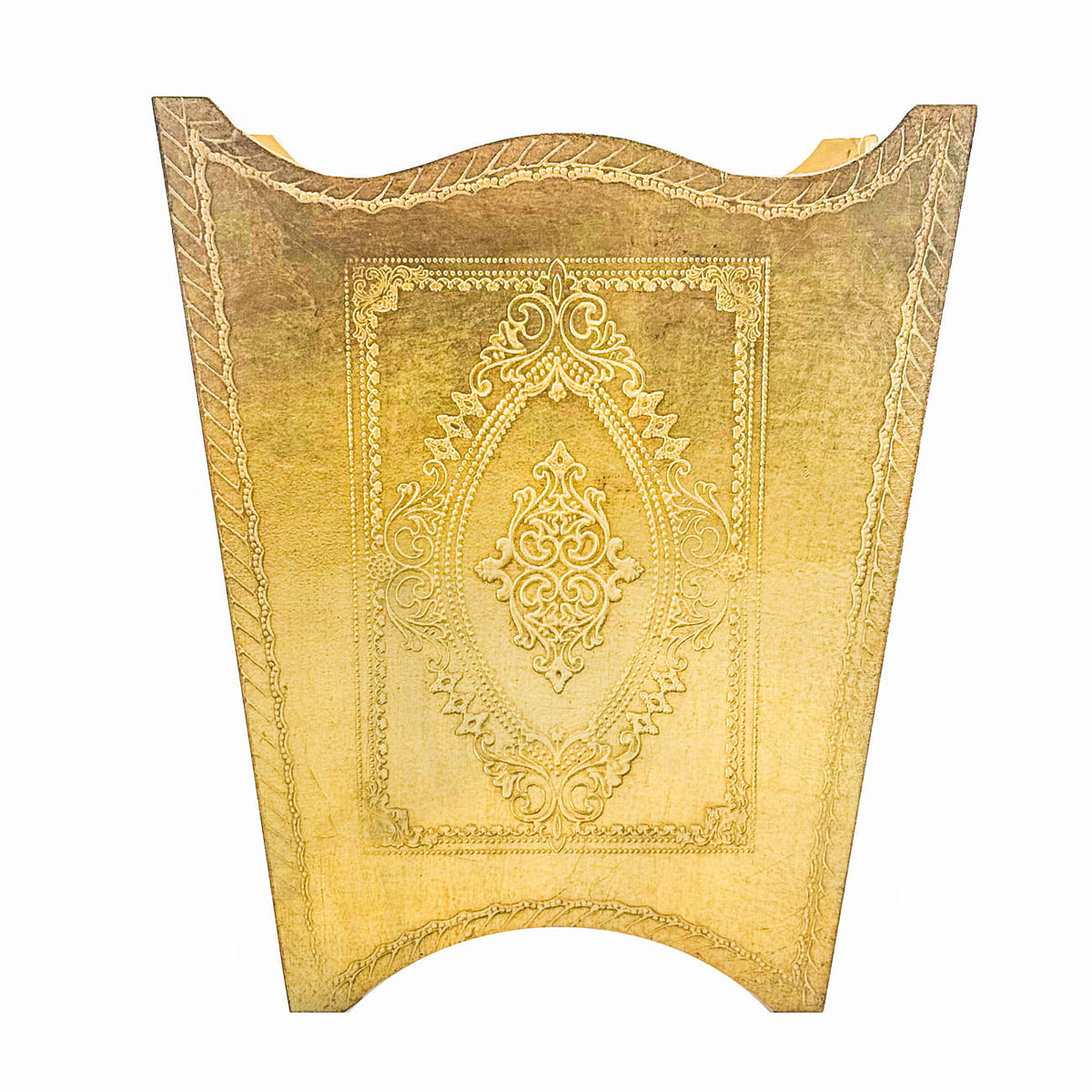 Italian Florentine Waste bin, Gold, Made in Italy