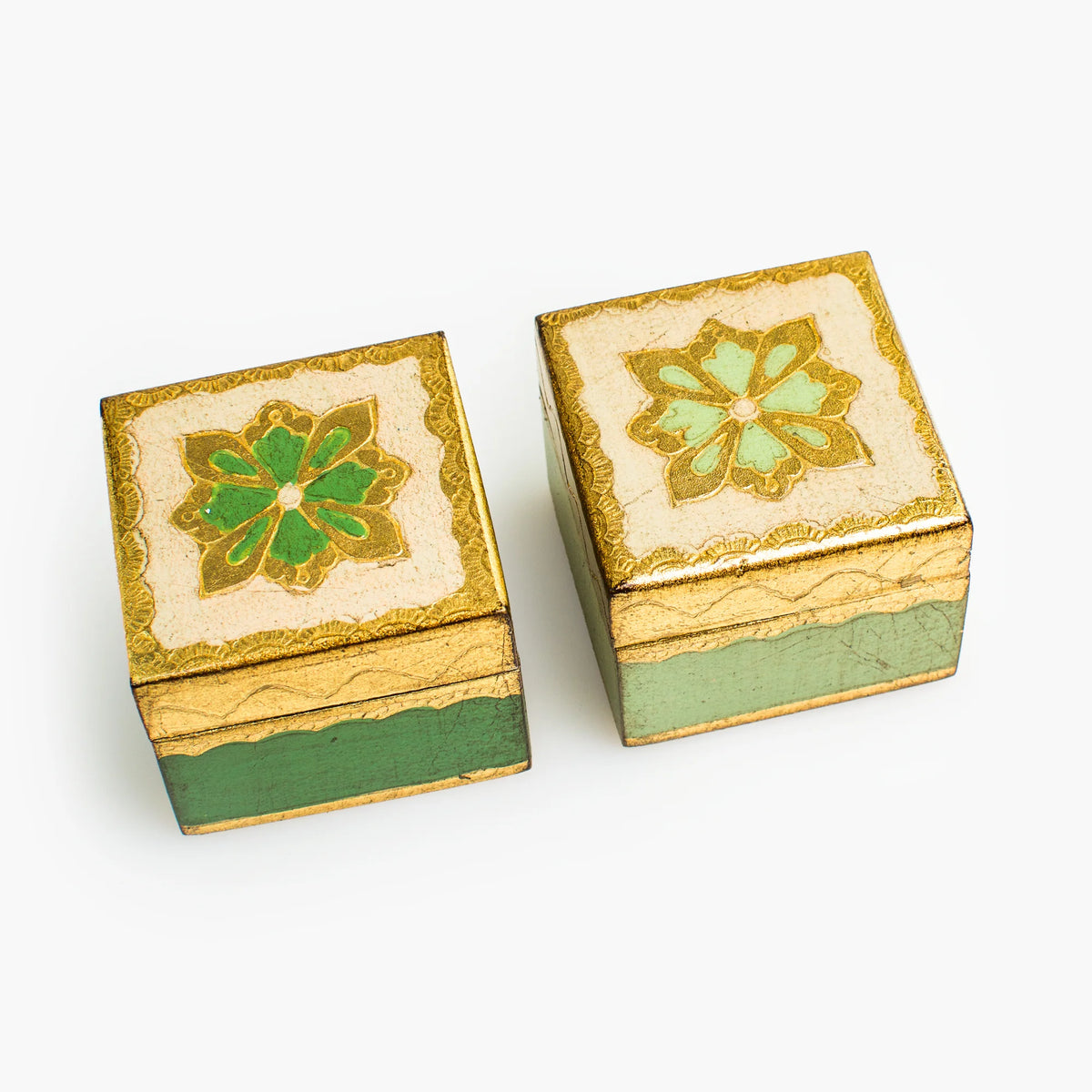 Florentine carved mini wood jewelry box with lid, featuring intricate design, by My Italian Decor, perfect for rings and small treasures.