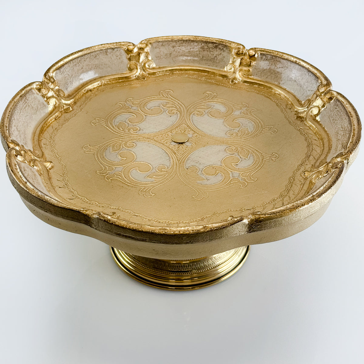 Florentine Carved Gilded Wood Cake Stand