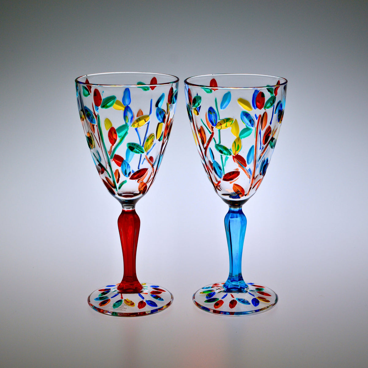 Flowervine Wine Glasses, Set of 2, Made in Italy - My Italian Decor