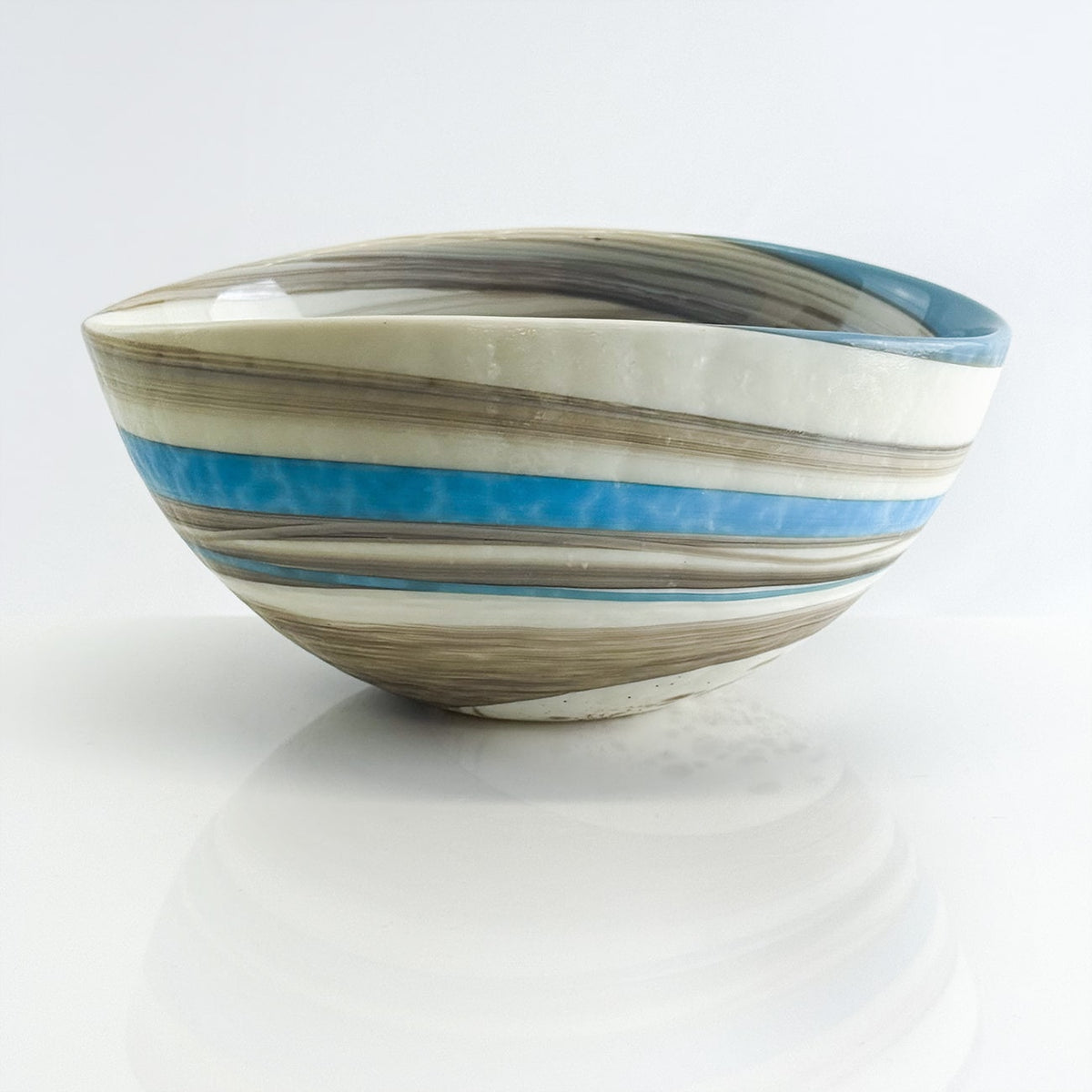 Murano Glass 6" Folded Shell Small Bowl, Made in Italy