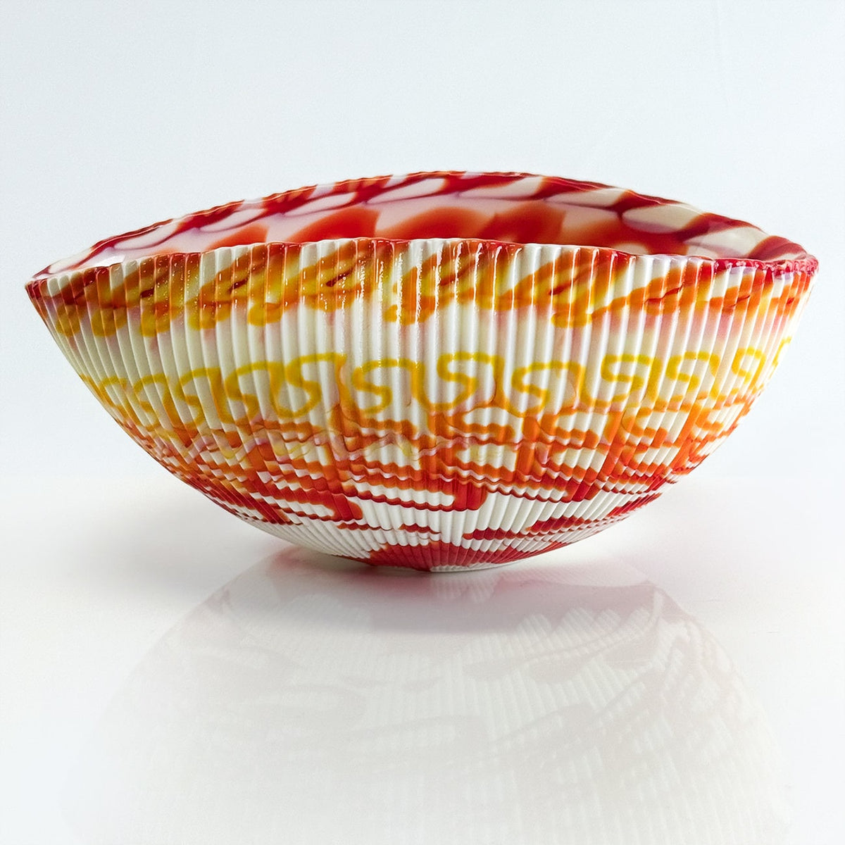Murano Glass 6" Folded Shell Small Bowl, Made in Italy