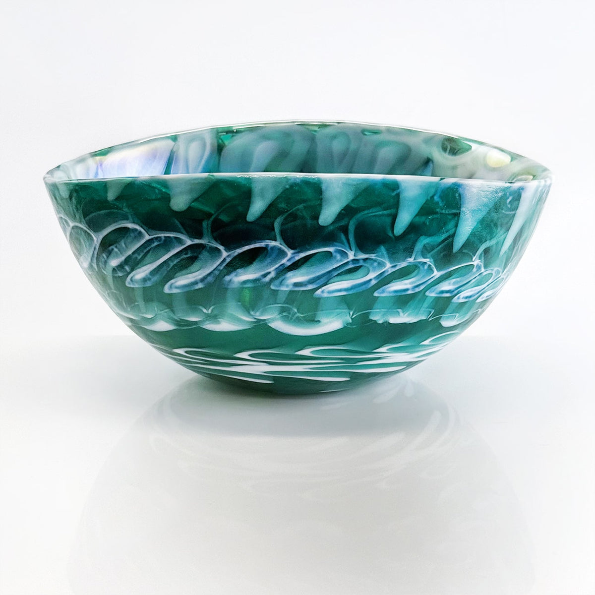 Murano Glass 6" Folded Shell Small Bowl, Made in Italy