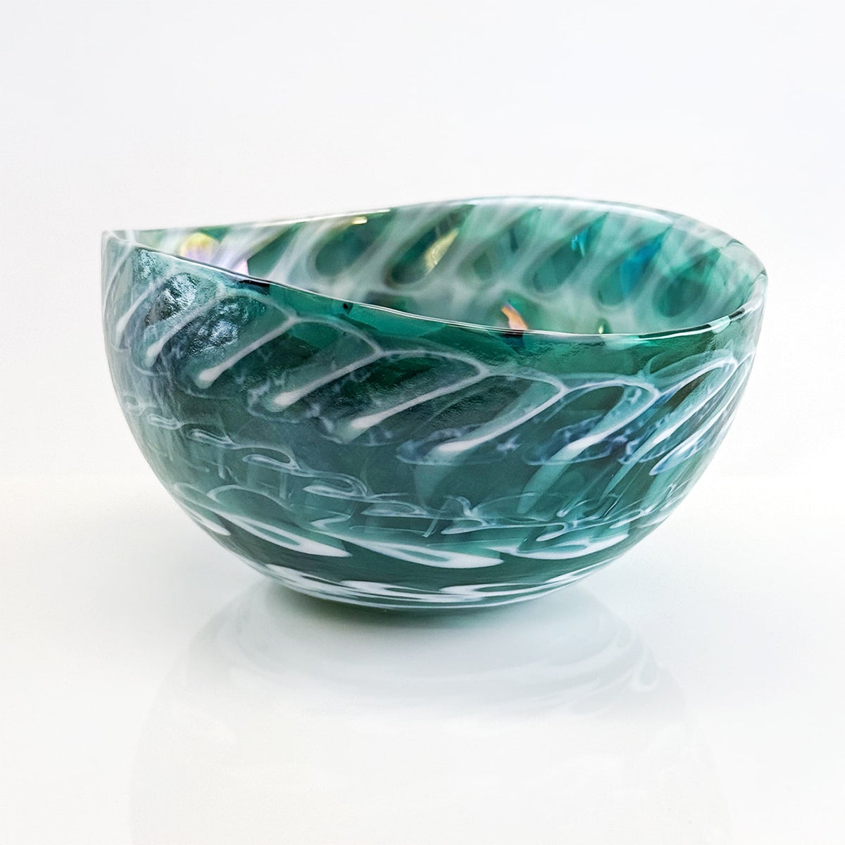 Murano Glass 6" Folded Shell Small Bowl, Made in Italy