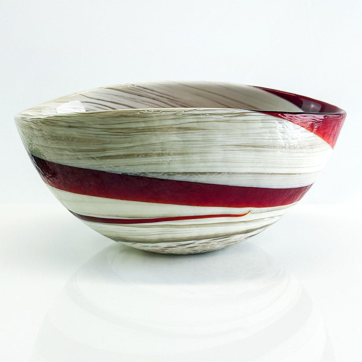 Murano Glass 6" Folded Shell Small Bowl, Made in Italy