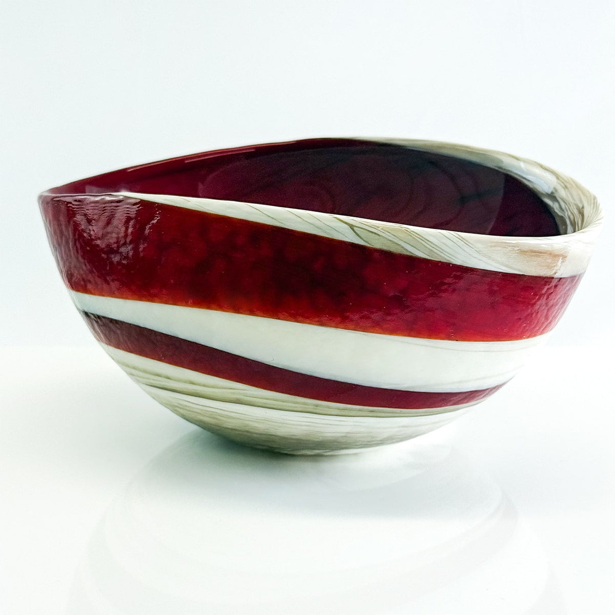 Murano Glass 6" Folded Shell Small Bowl, Made in Italy