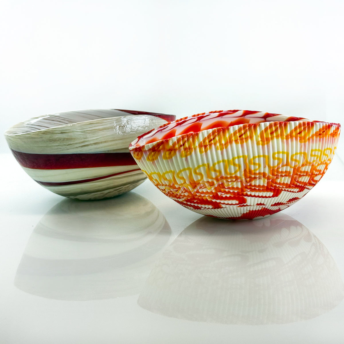 Murano Glass 6" Folded Shell Small Bowl, Made in Italy