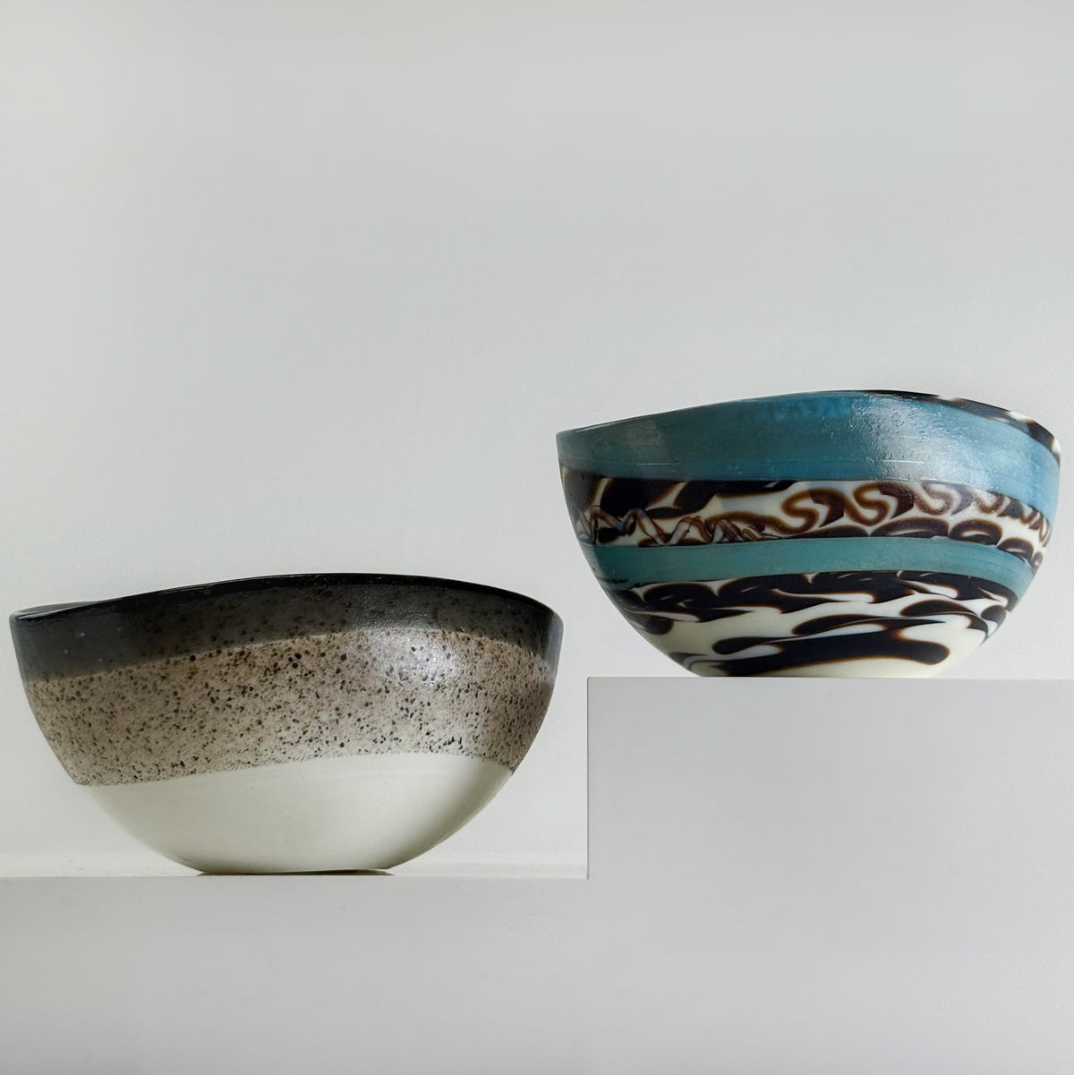 Murano Glass 6" Folded Shell Small Bowl, Made in Italy