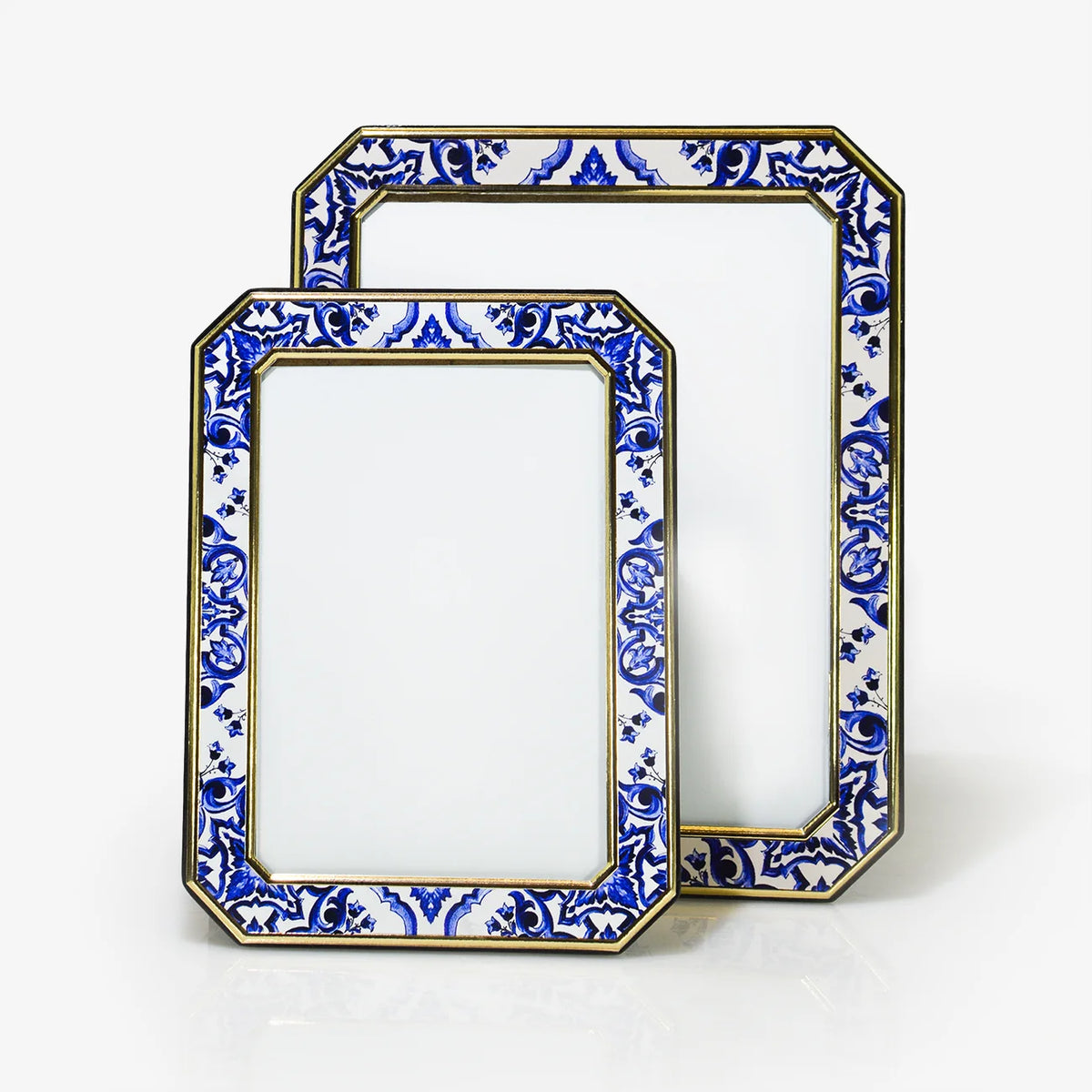 Octagonal Cobalt Blue Metal Photo Frame