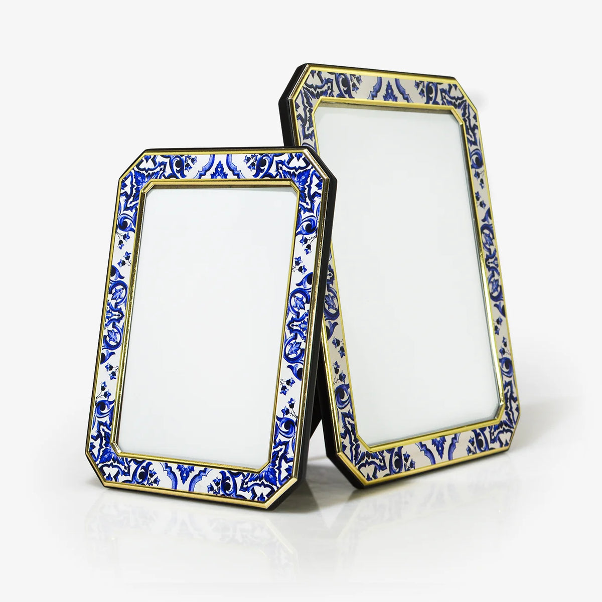 Octagonal Cobalt Blue Metal Photo Frame