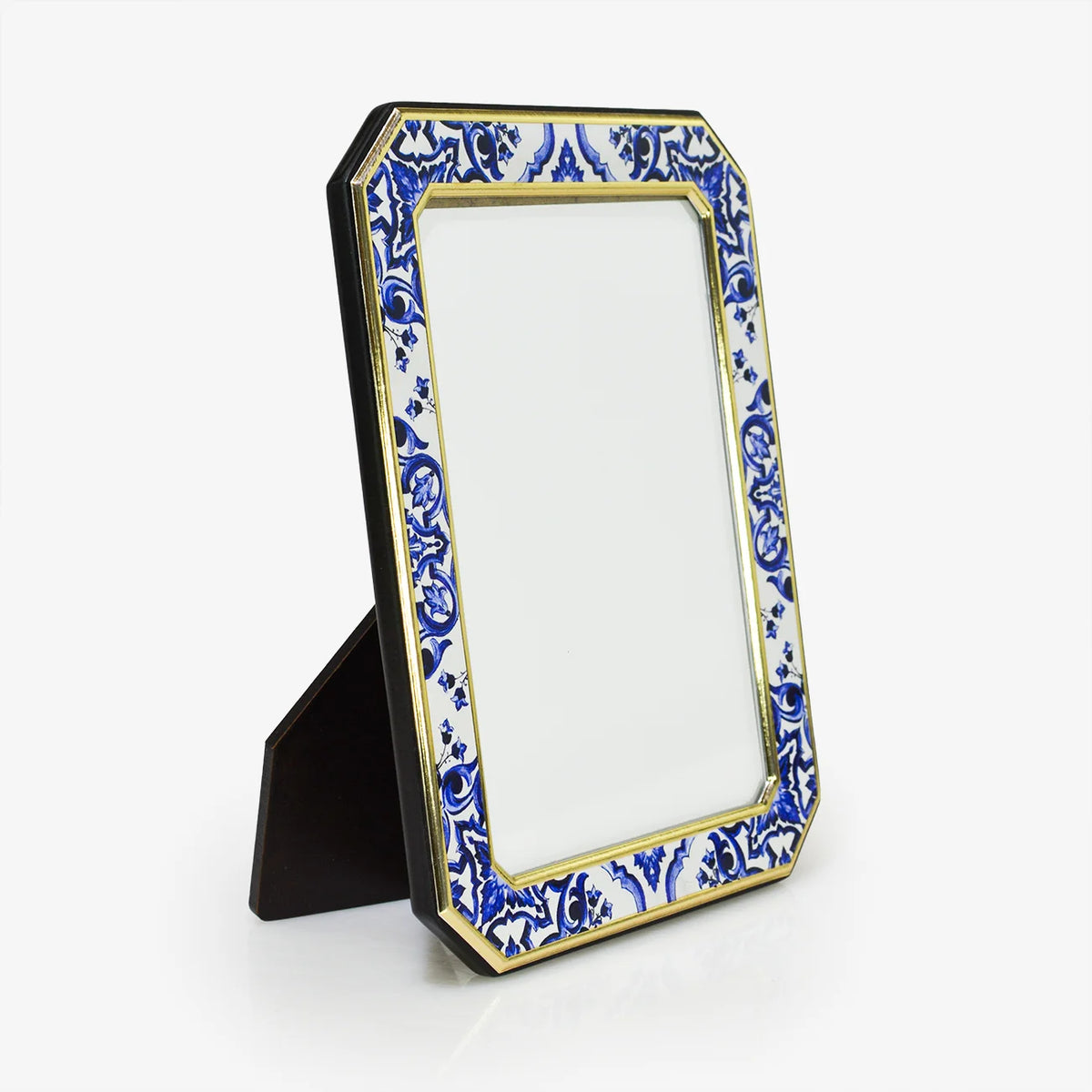 Octagonal Cobalt Blue Metal Photo Frame