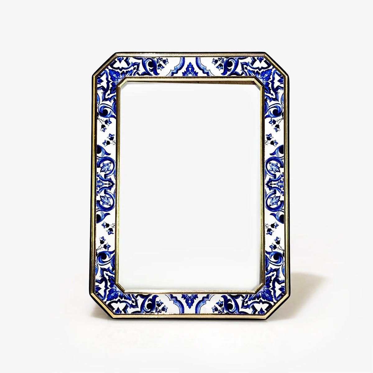 Octagonal Cobalt Blue Metal Photo Frame