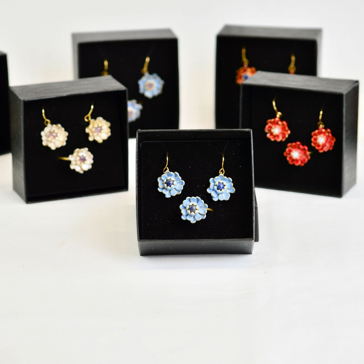 Giardino Collection, Lotus, Earring &amp; Ring Set, Made in Sicily - My Italian Decor