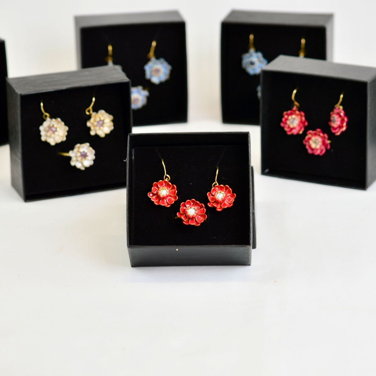 Giardino Collection, Lotus, Earring &amp; Ring Set, Made in Sicily - My Italian Decor