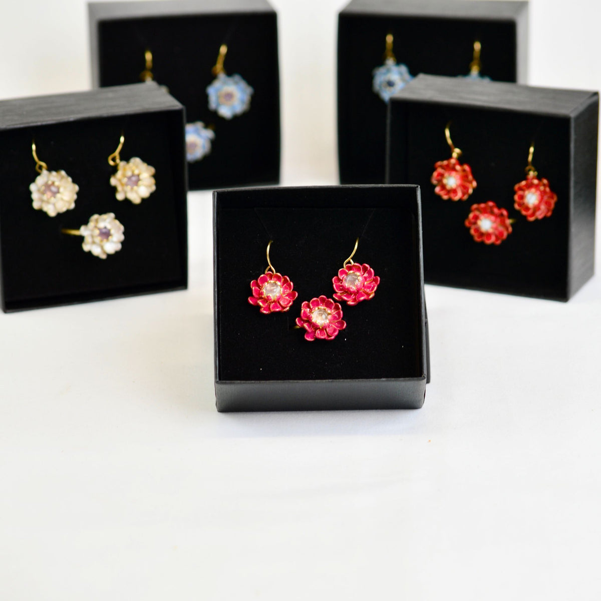 Giardino Collection, Lotus, Earring &amp; Ring Set, Made in Sicily - My Italian Decor