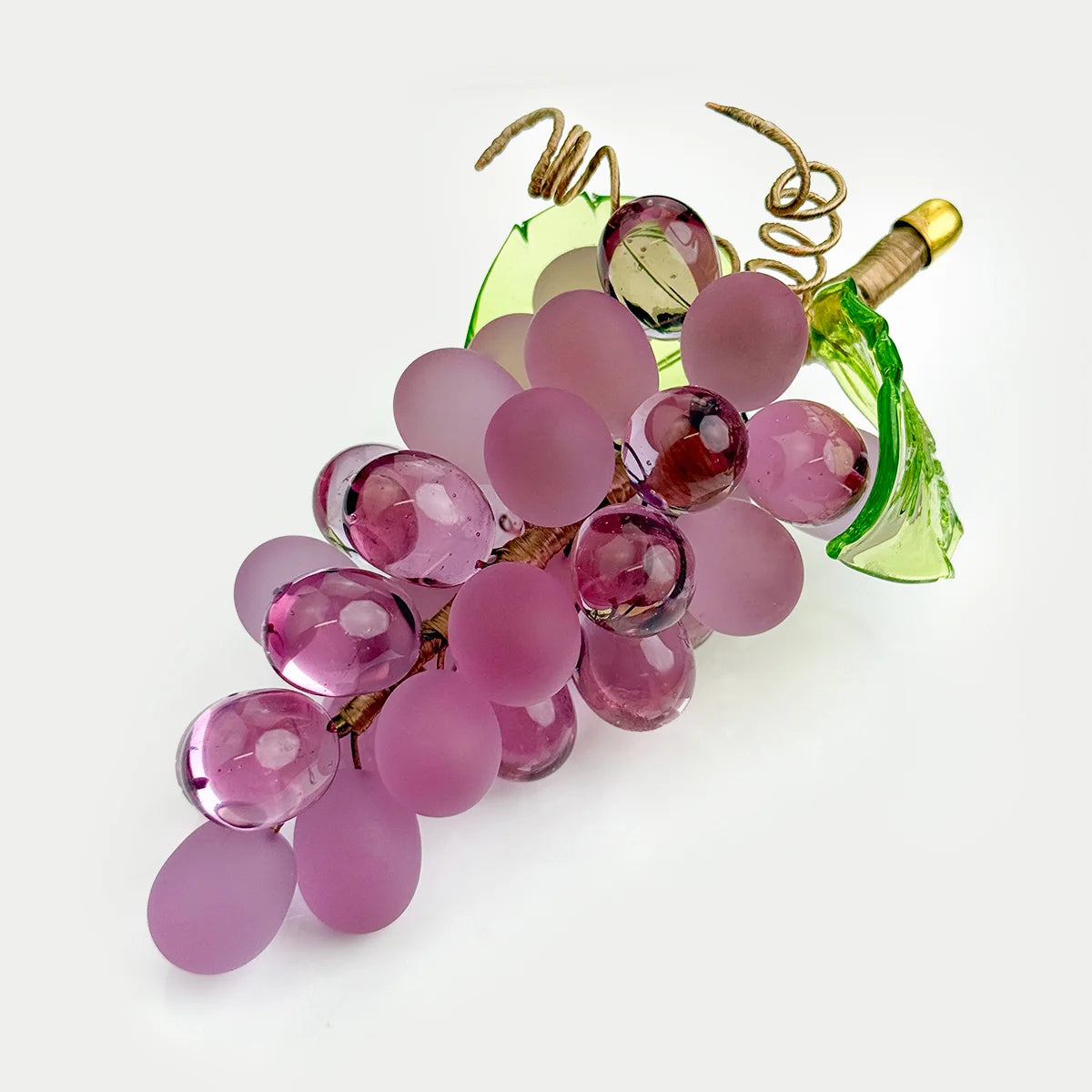 Large Murano Glass Grape Cluster in all colors displayed in a Yalos bowl, crafted as artificial floral decor by MyItalianDecor.