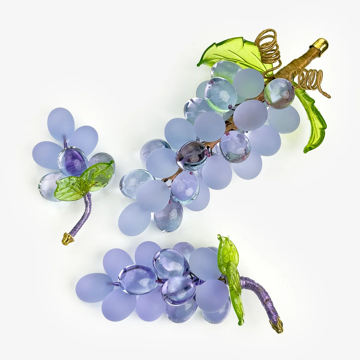 Murano Glass Grape Cluster, Large, Made in Italy