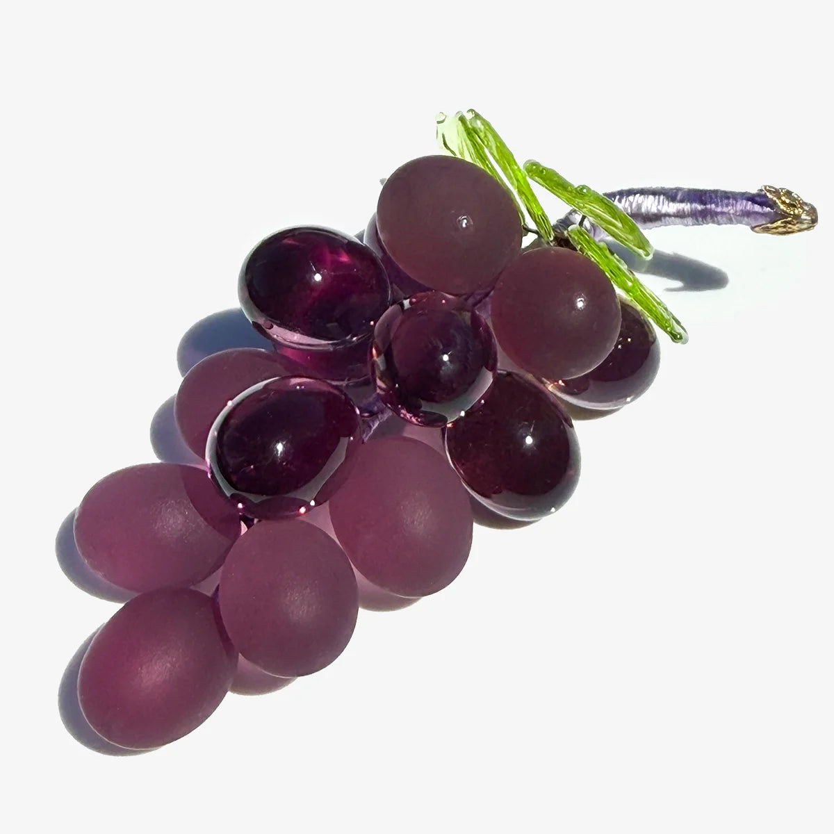 Small Murano glass grape cluster in multiple colors, artificial floral decor in a Yalos bowl, made in Italy by MyItalianDecor.
