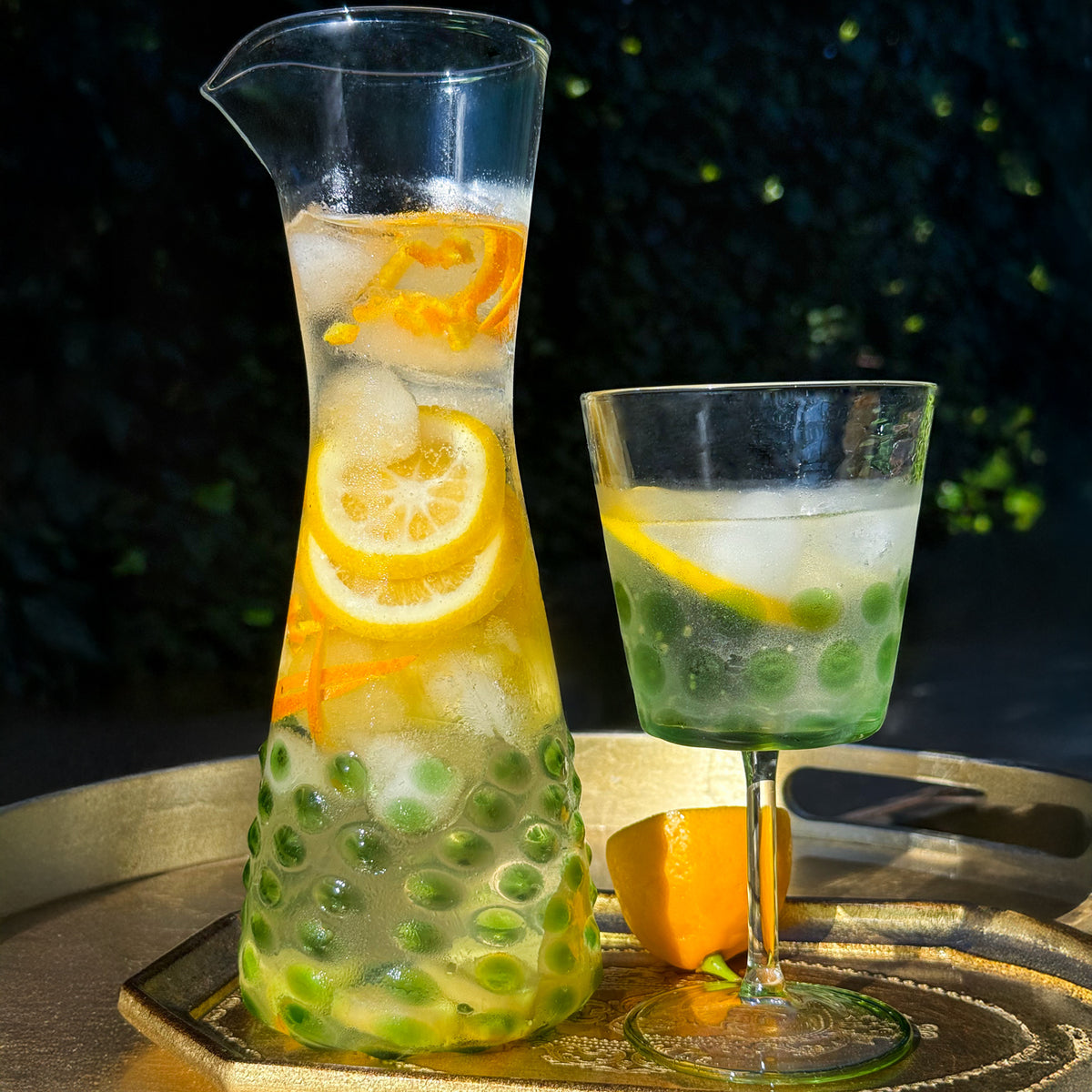 Dots Glass Carafe / Pitcher / Decanter - Made in Italy - My Italian Decor