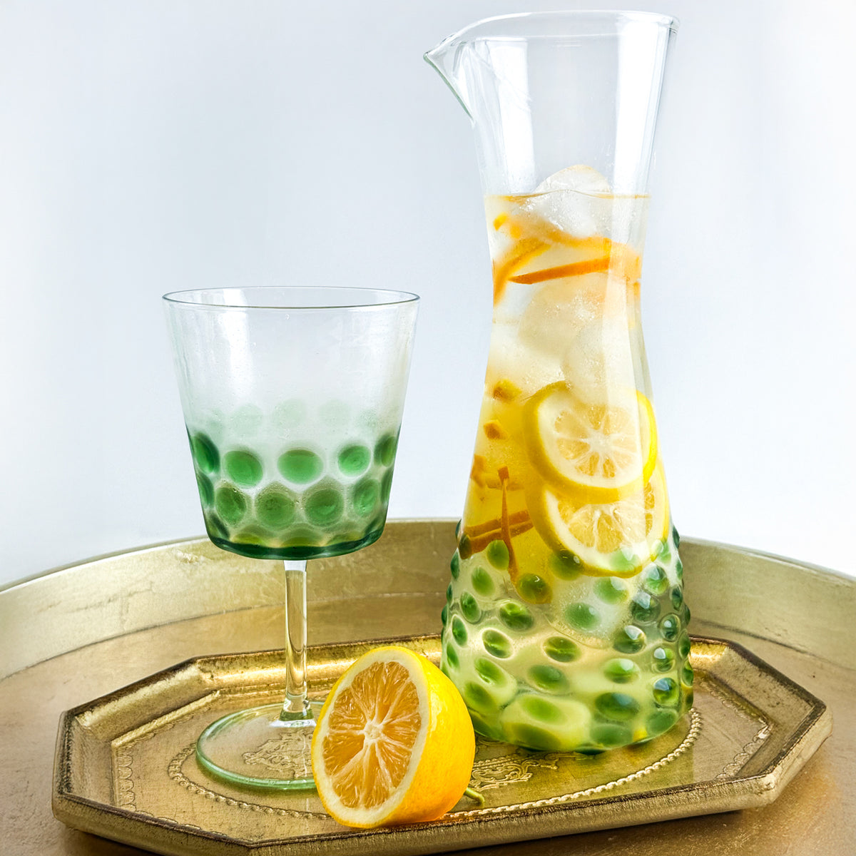 Dots Glass Carafe / Pitcher / Decanter - Made in Italy - My Italian Decor