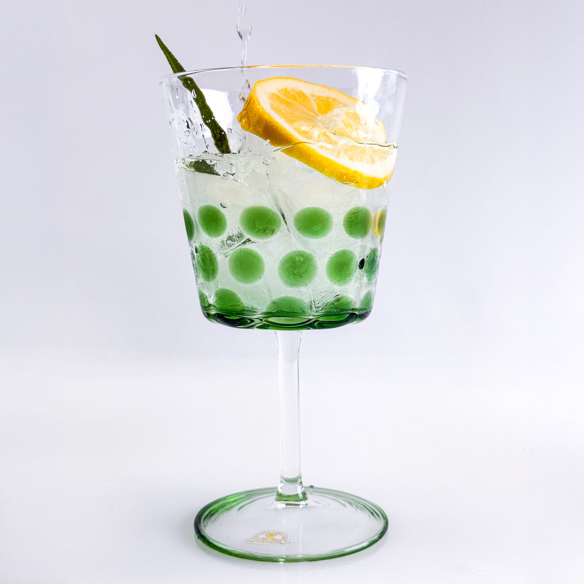 Set of 2 Dots Wine Glasses - Made in Italy - My Italian Decor