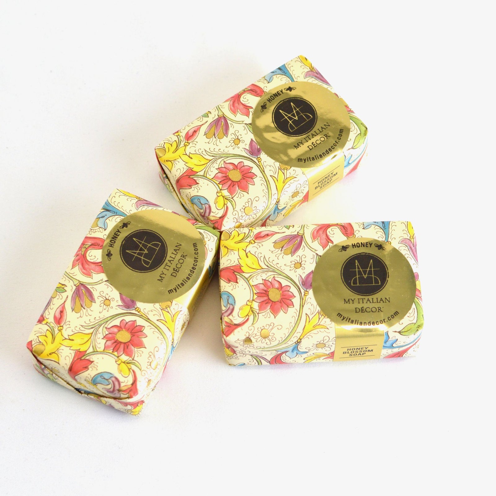 Honey Blossom Soap wrapped in Florentine Paper - My Italian Decor