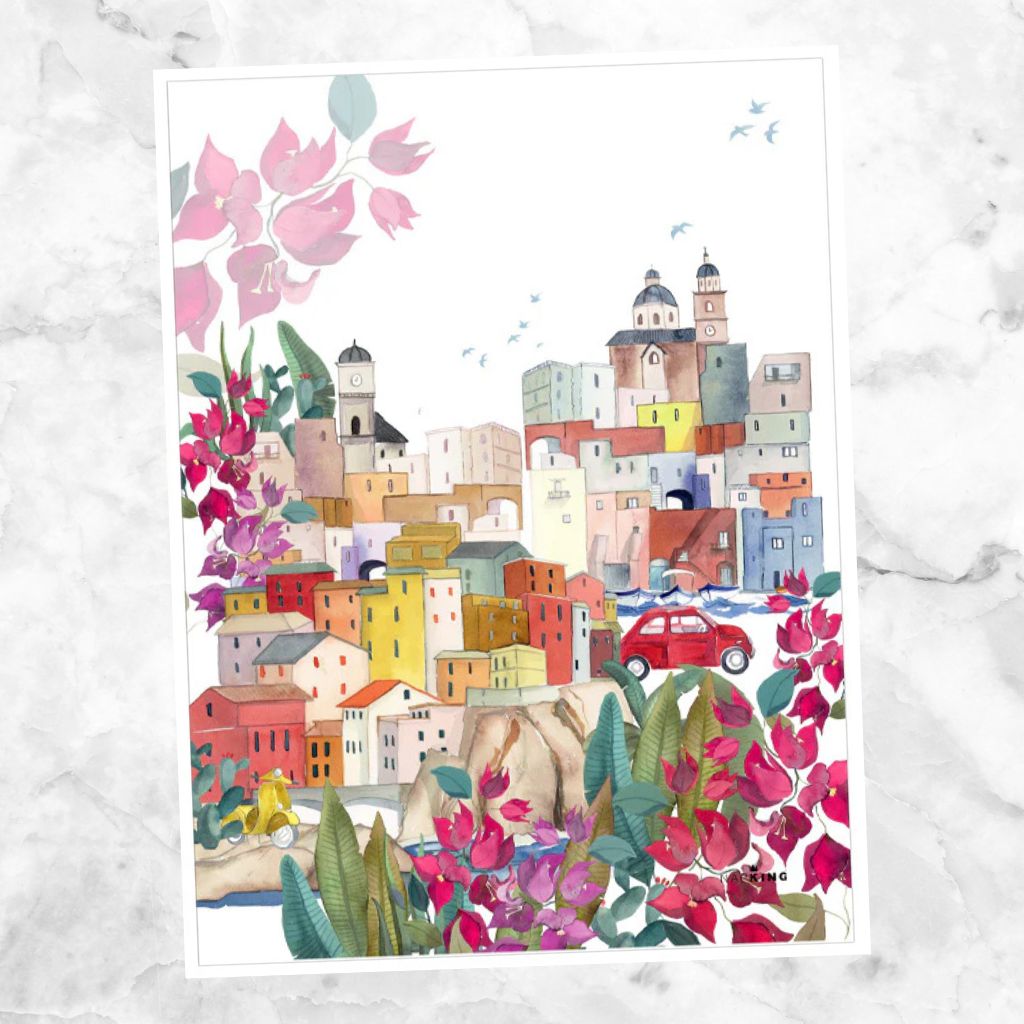 La Riviera Linen Kitchen Towel, Made in Italy - My Italian Decor