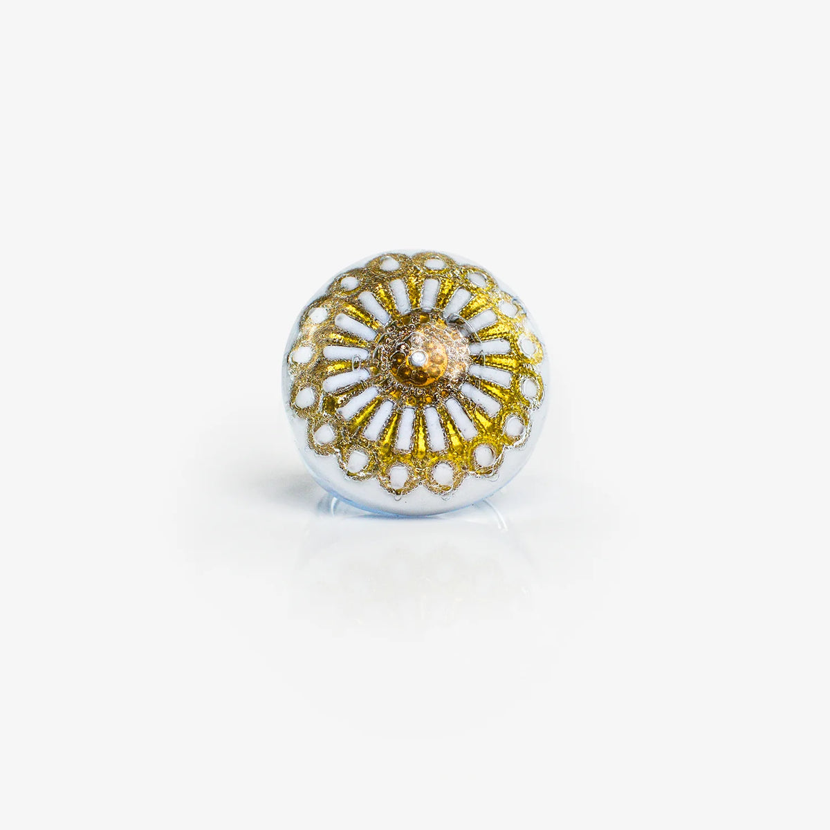 Lilac Murano Glass Lace Statement Ring by My Italian Decor featuring intricate lace design, made in Italy.
