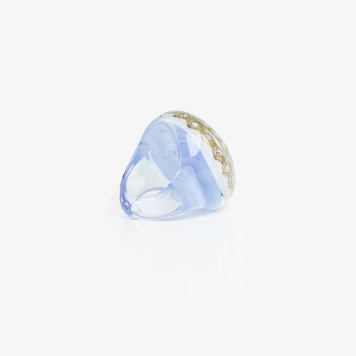 Lilac Murano glass lace statement ring by My Italian Decor, featuring intricate lace design, made in Italy.