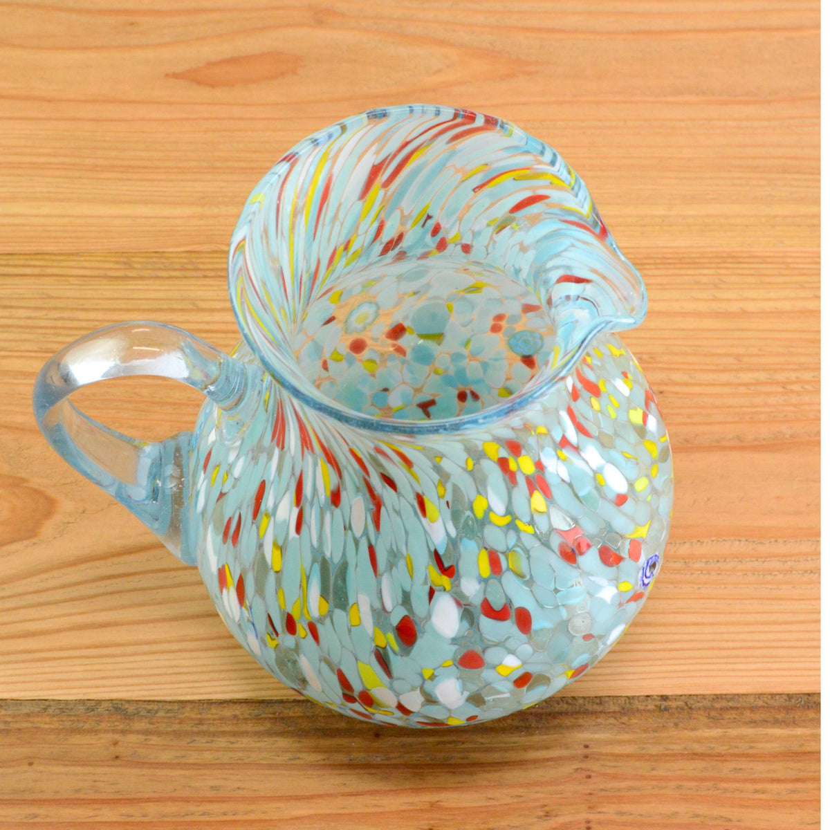 Italian Glass Pitcher &amp; Drinking Glasses - Light Blue - Franco - My Italian Decor