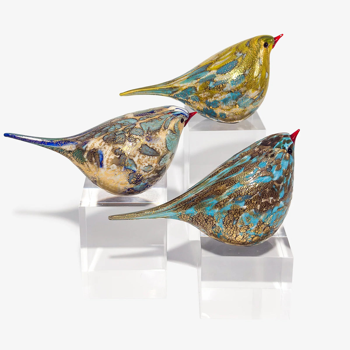 Murano Glass Hand Blown Chirpie Bird - Luigi - Glass Bird