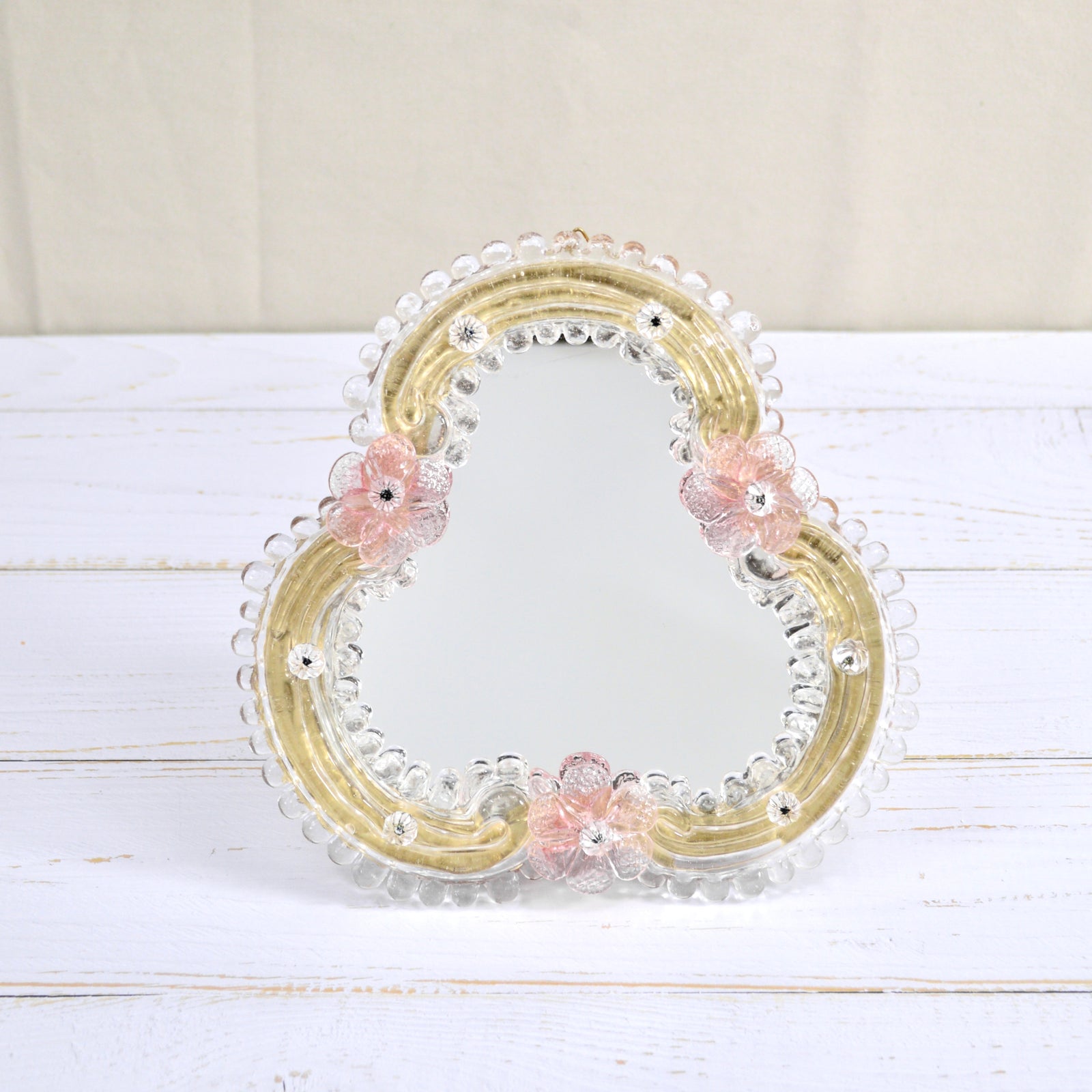 Murano Glass Small Standing Vanity Mirror, Made in Italy - My Italian Decor