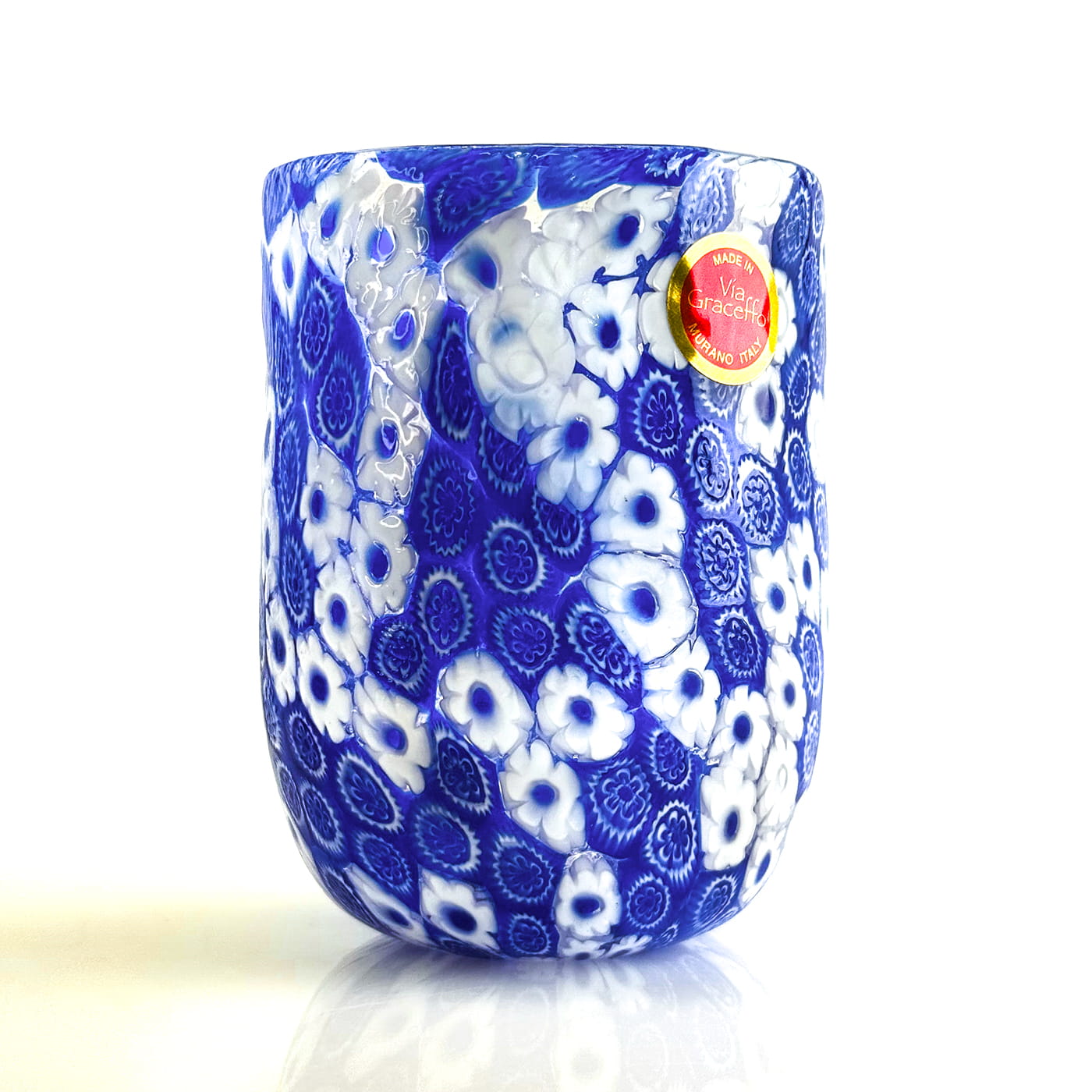 Millefiori Drinking Glass, Marconi, Handblown, Made in Italy - My Italian Decor