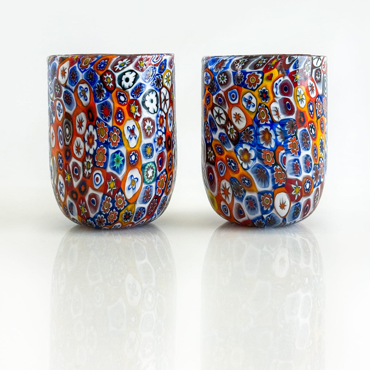 Millefiori Drinking Glass, Marconi, Handblown, Made in Italy