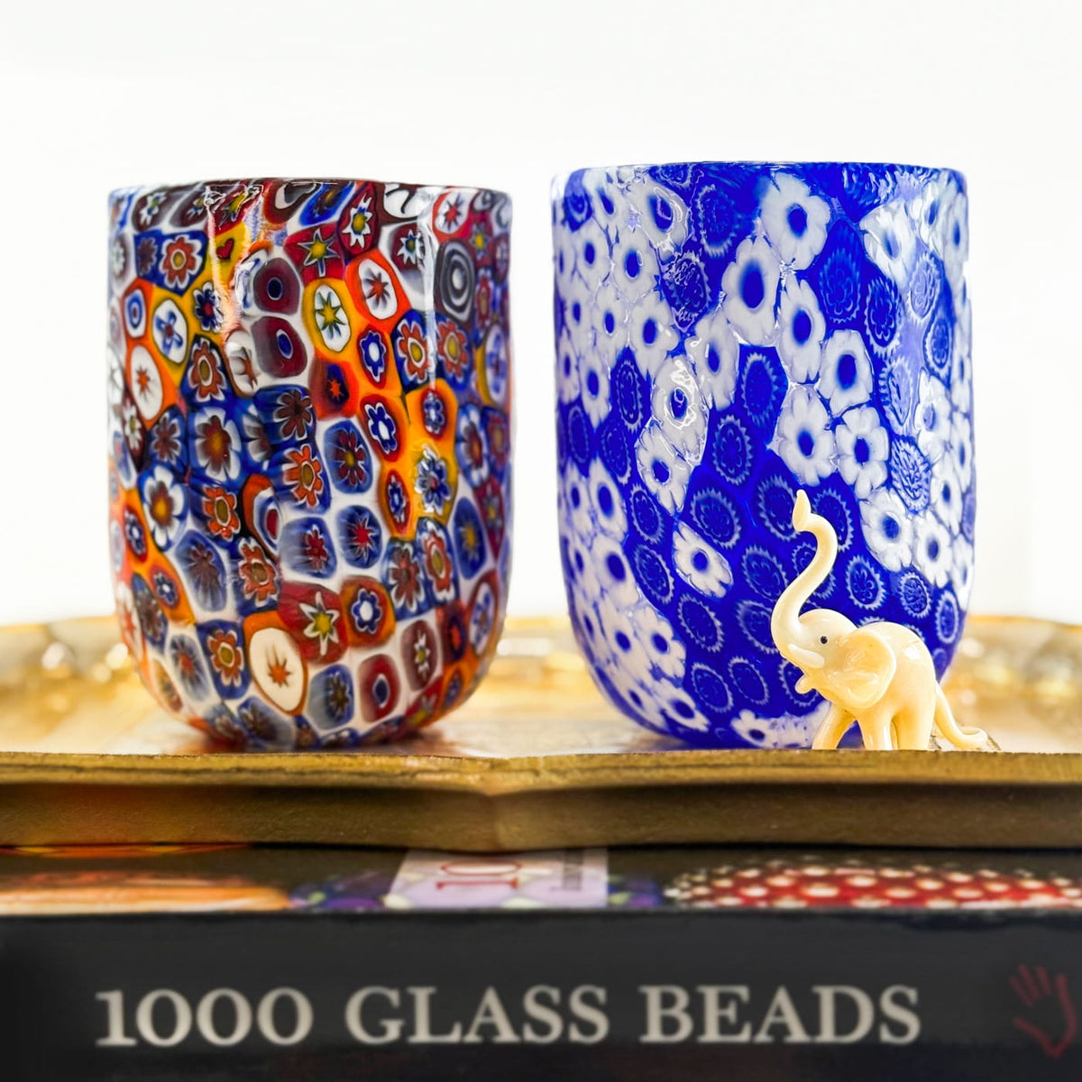 Millefiori Drinking Glass, Marconi, Handblown, Made in Italy