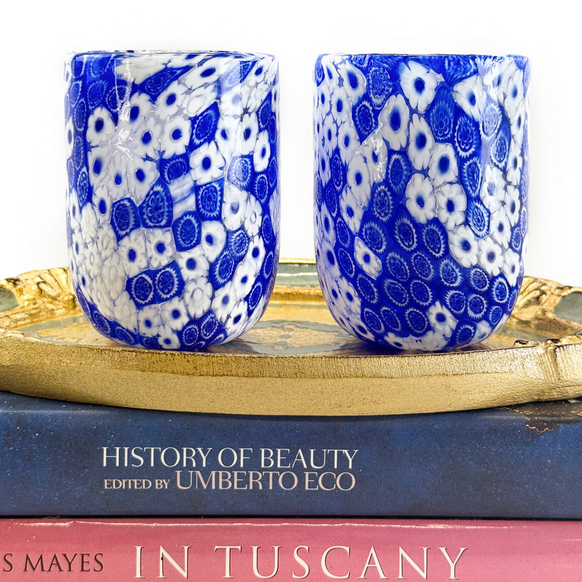 Millefiori Drinking Glass, Marconi, Handblown, Made in Italy