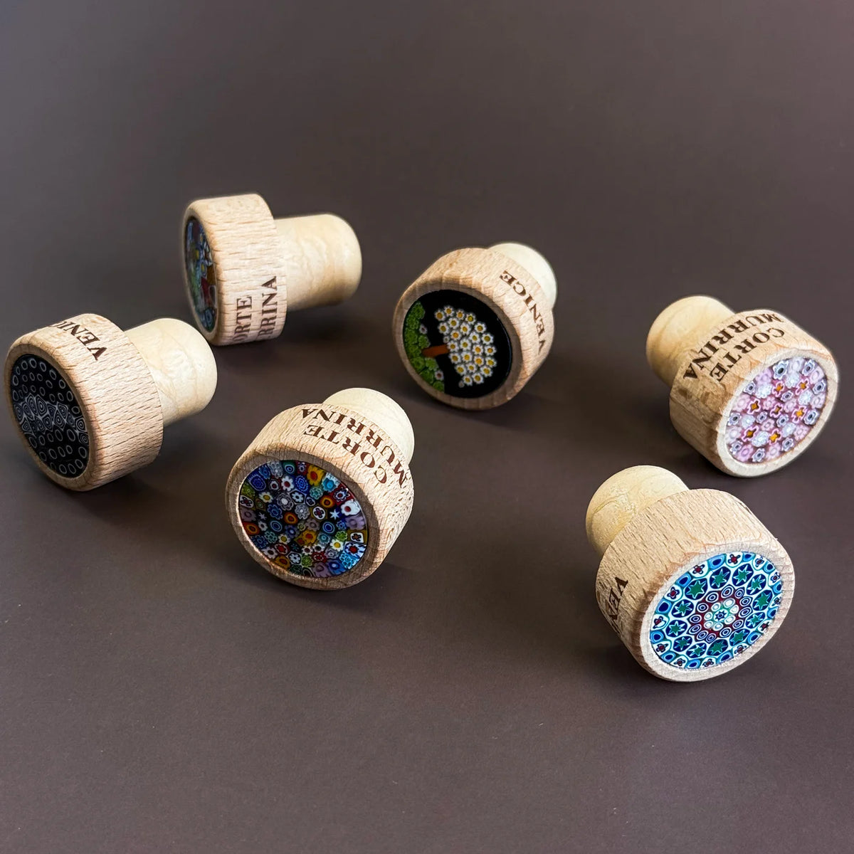 Murano Glass Wood Wine Stopper, Made in Italy - My Italian Decor