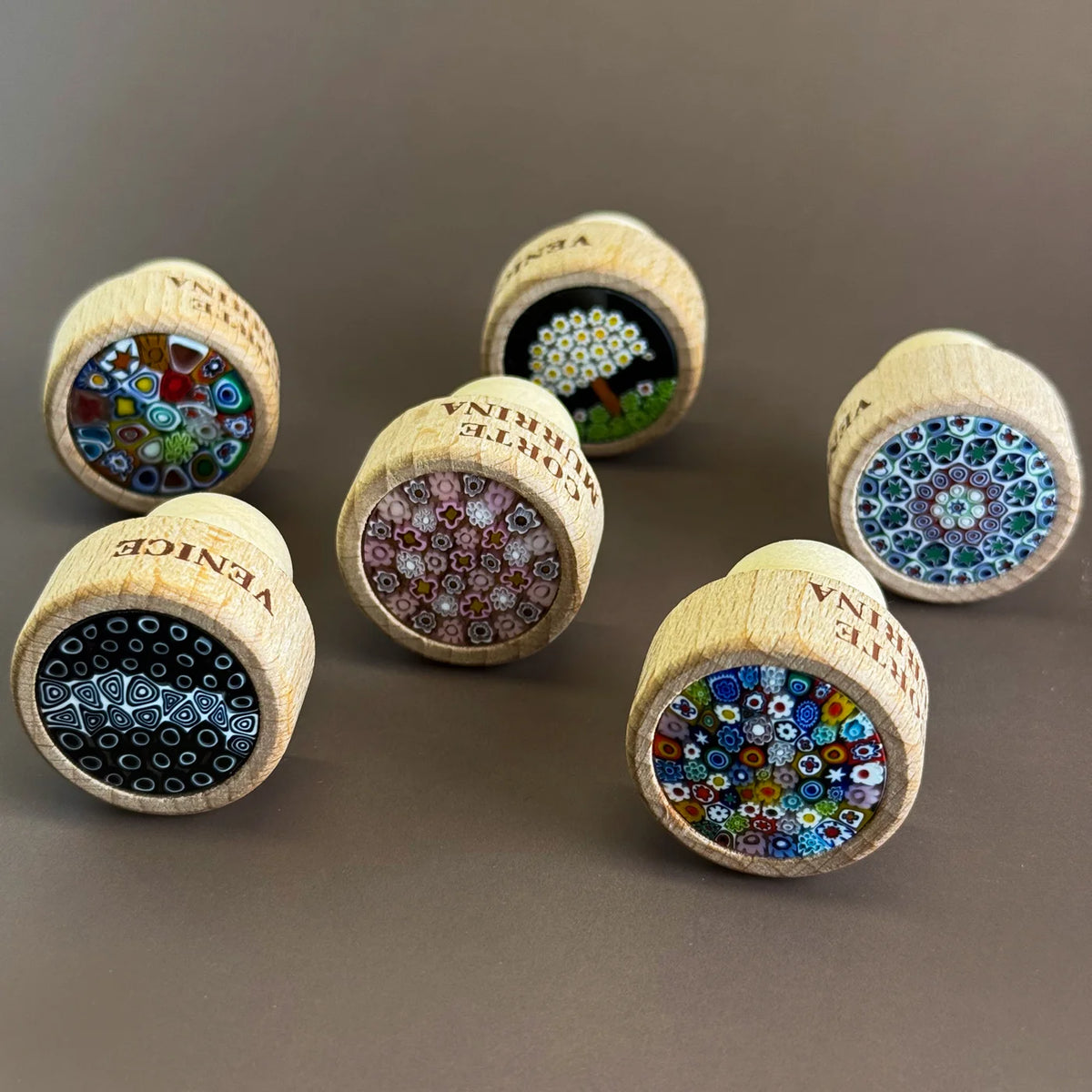 Murano Glass Wood Wine Stopper, Made in Italy - My Italian Decor