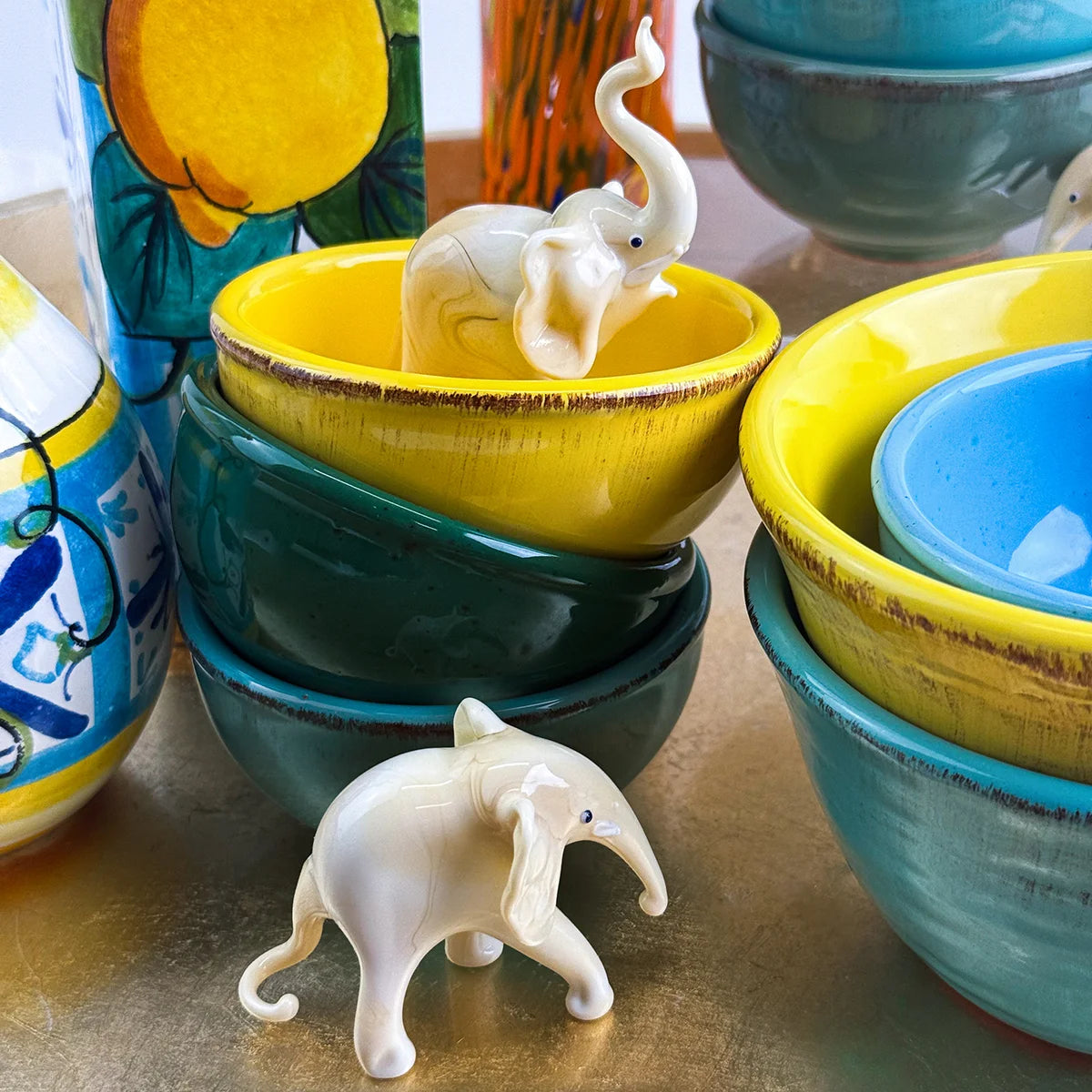 Murano Glass Elephant Family, Set of 3, Handcrafted In Italy