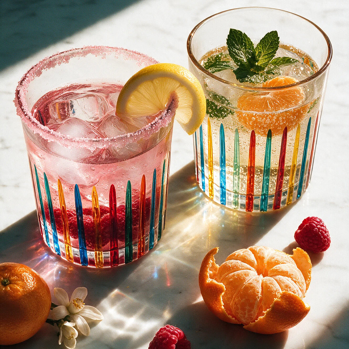 Timeless Short Drink Glasses, Set of 2, Italian Crystal