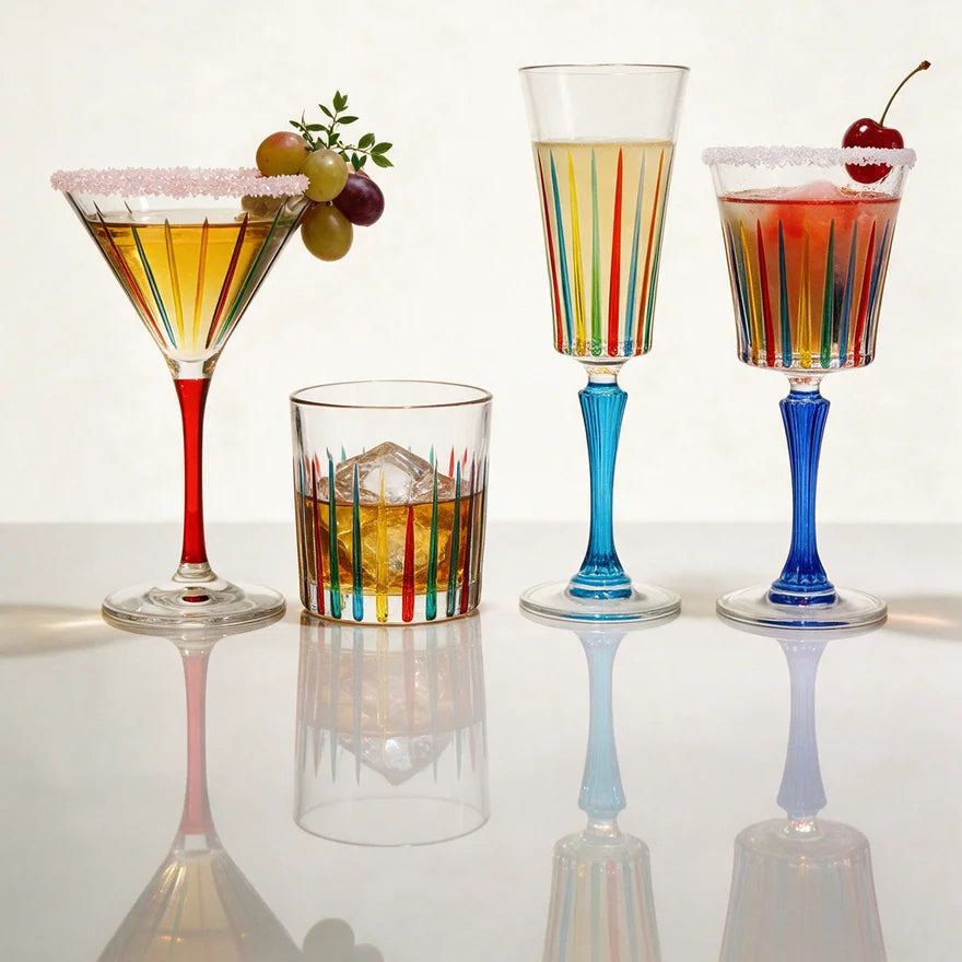 Timeless Short Drink Glasses, Set of 2, Italian Crystal