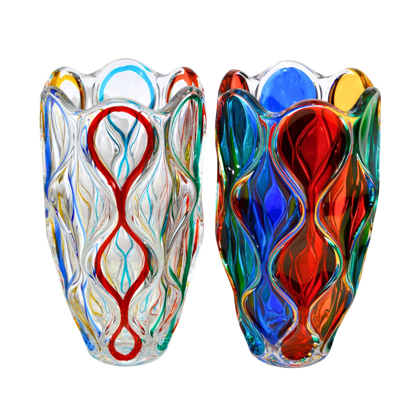 Mare Luxury Vase, Hand Painted Crystal, Made in Italy - My Italian Decor