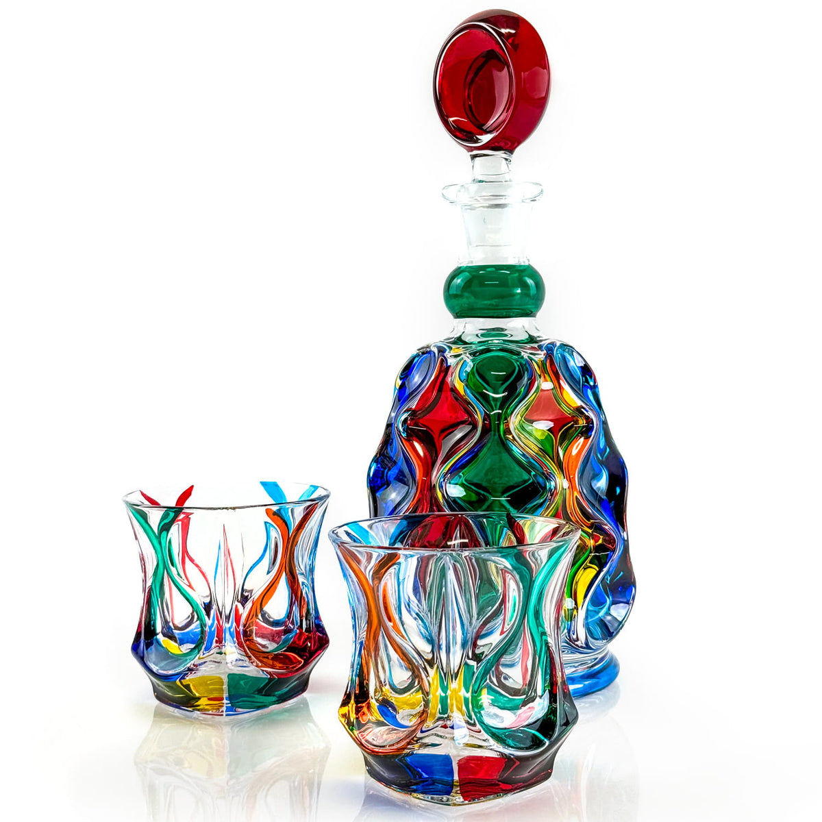 Italian Crystal Mare Round Decanter, Made in Italy