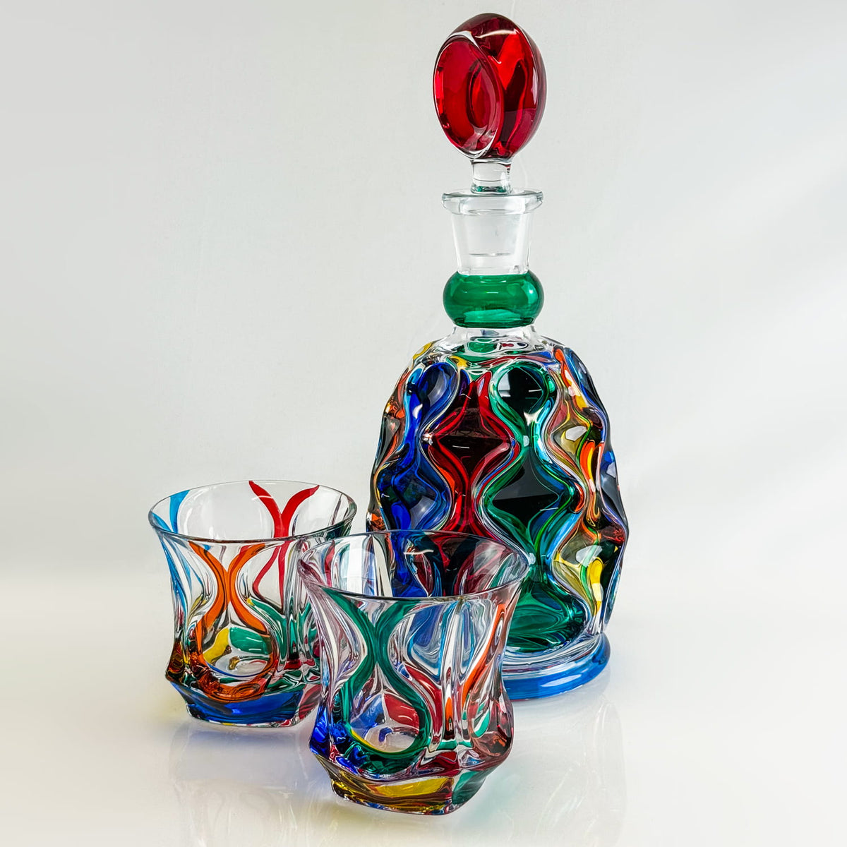 Italian Crystal Mare Round Decanter, Made in Italy