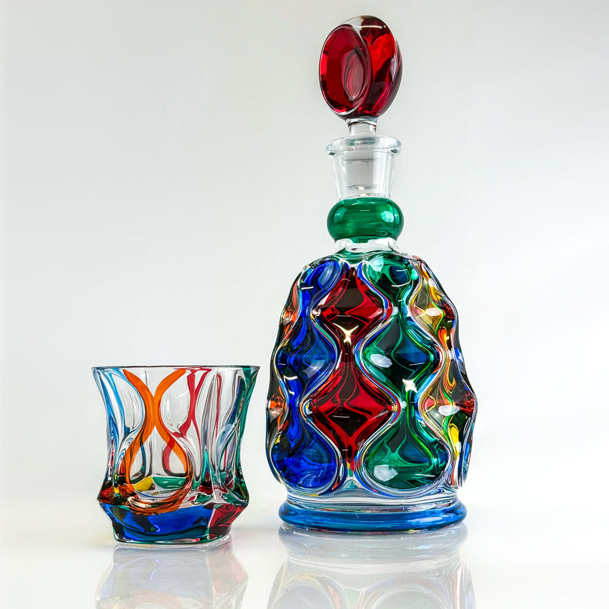 Italian Crystal Mare Round Decanter, Made in Italy