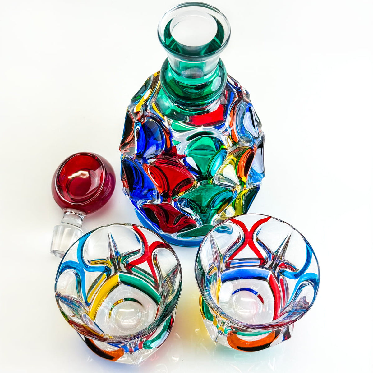 Italian Crystal Mare Round Decanter, Made in Italy