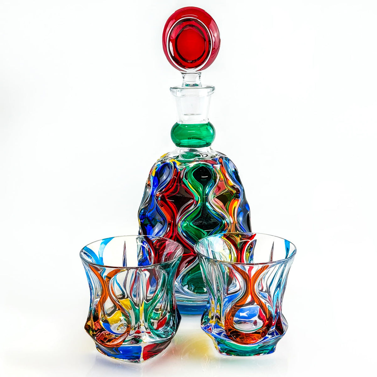 Italian Crystal Mare Round Decanter, Made in Italy