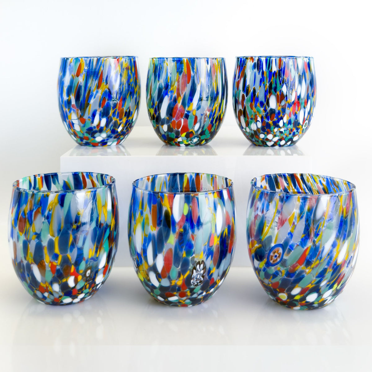 Confetti Drinking Glass Tumblers - Set of 2 - Made in Italy