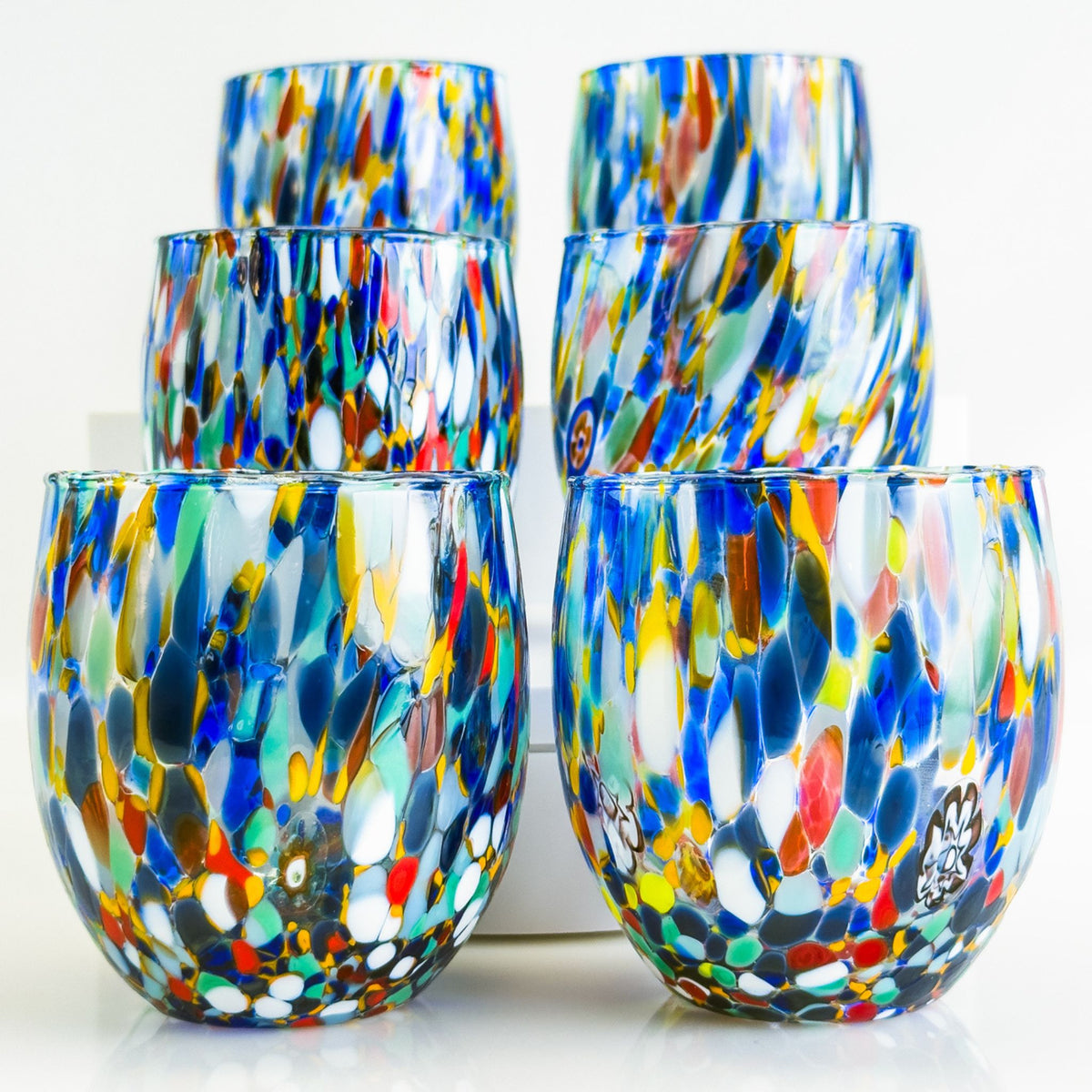 Confetti Drinking Glass Tumblers - Set of 2 - Made in Italy